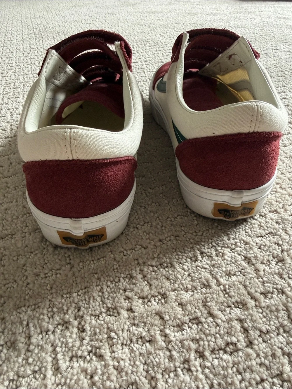 Vans Burgundy Suede Velcro Sneakers